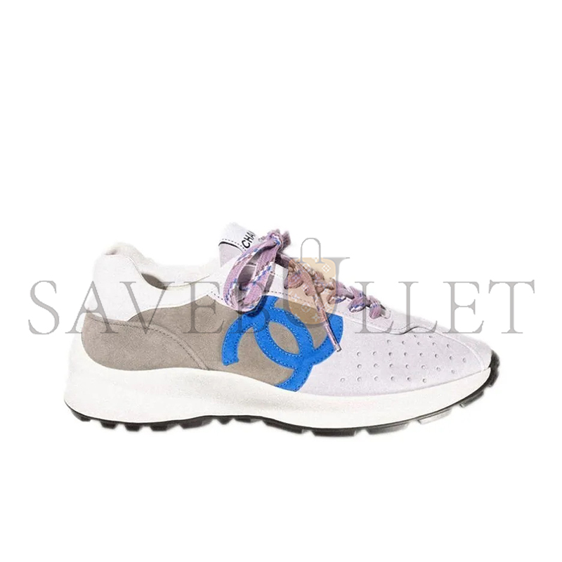 CHANEL SNEAKERS SUEDE KIDSKIN LIGHT PURPLE, BLUE & DARK GRAY G39074 X56563 K4279 CHANEL SNEAKERS SUEDE KIDSKIN LIGHT PURPLE, BLUE & DARK GRAY G39074 X56563 K4279